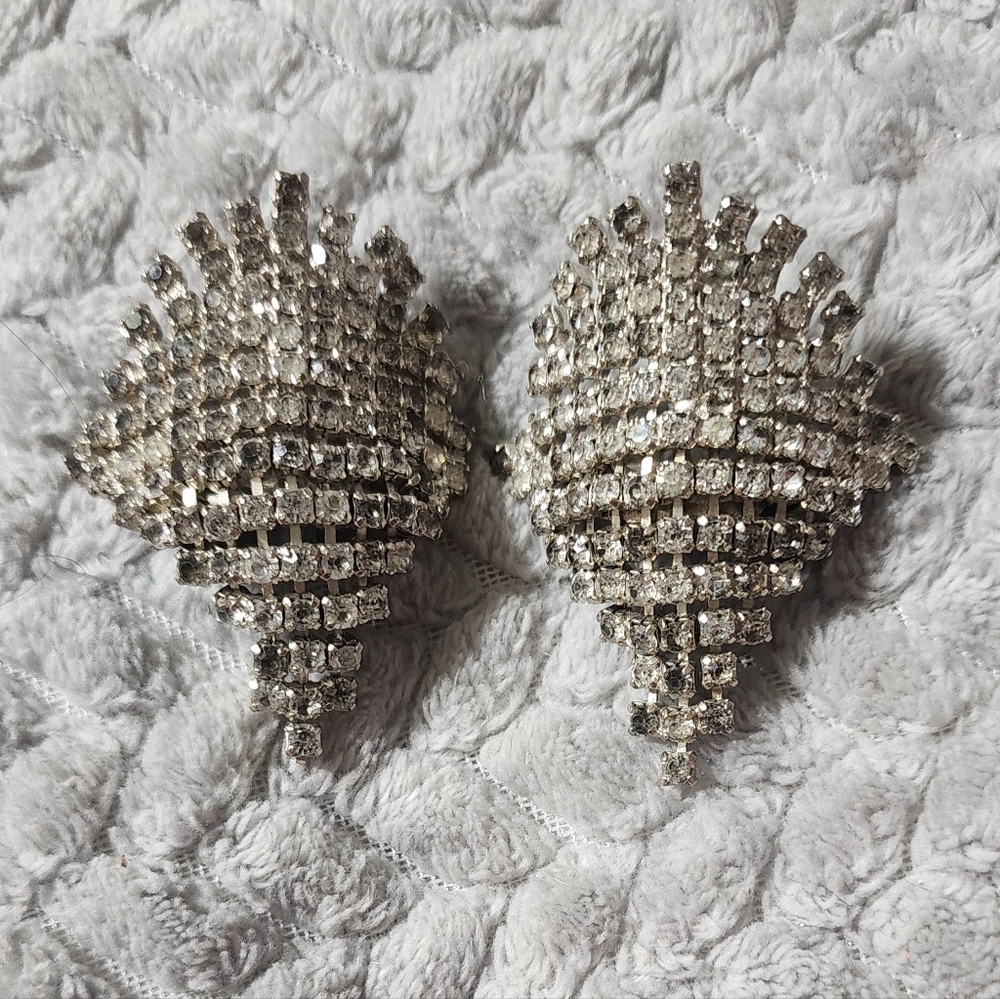 Vintage rhinestone shoe clips